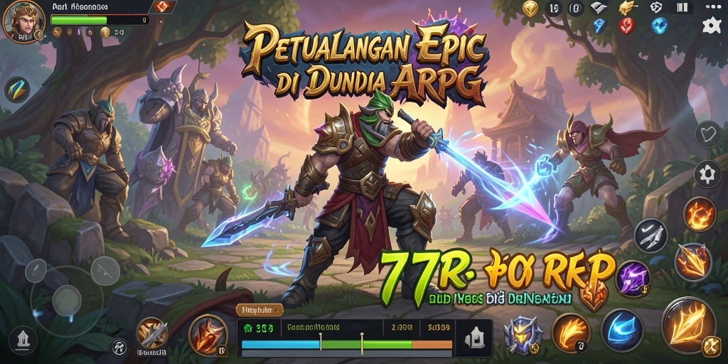 Tangkapan layar utama dari gameplay dinamis 77RP ARPG.