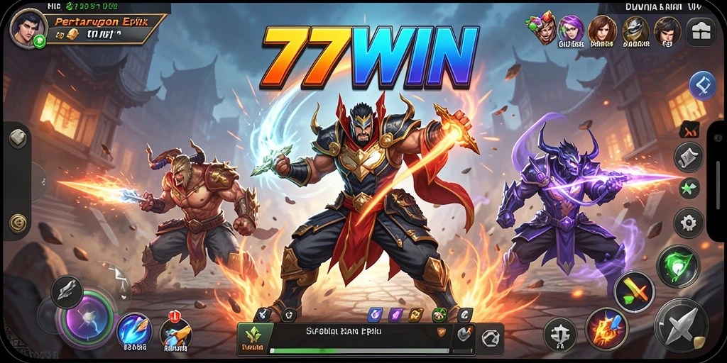 Tampilan permainan 77WIN yang intens dan mendebarkan saat pertarungan.