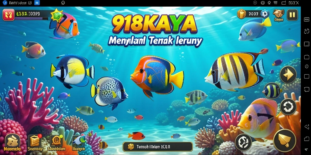 Tampilan gameplay seru dengan aksi menembak ikan di 918KAYA.