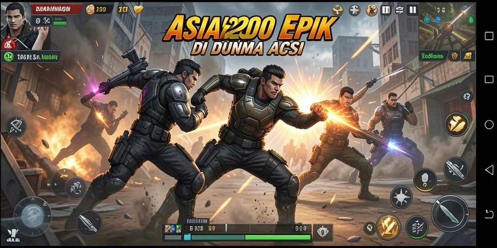 Tangkapan layar dari gameplay ASIA200 yang intens dan seru.