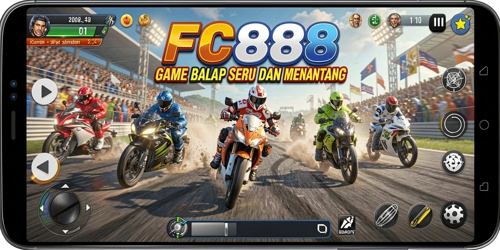 Tampilan mendebarkan dari balapan di FC888 dengan mobil yang cepat.
