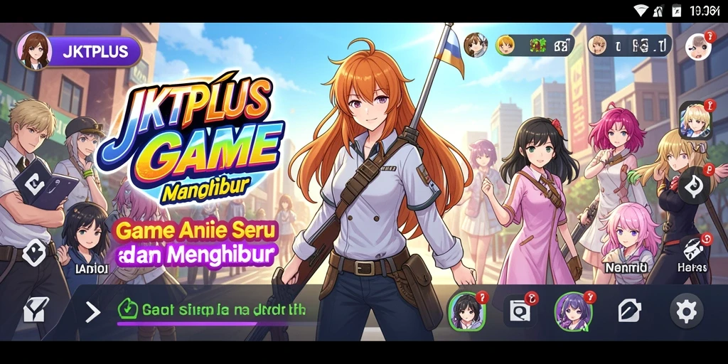 Tampilan gameplay JKTPLUS yang menarik dengan karakter Anime.