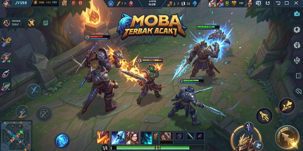 Tangkapan layar dari gameplay seru JVS88 dalam aksi pertempuran MOBA.