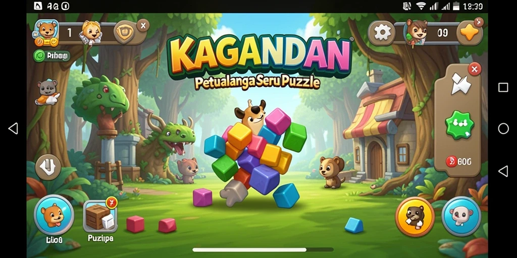 Tampilan menarik dari gameplay KAGANDAN dengan teka-teki menantang.