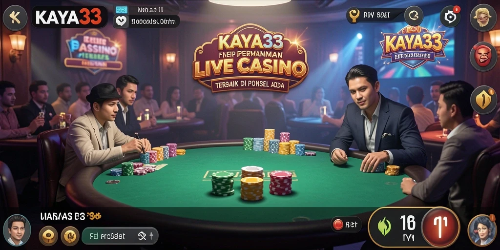 Tampilan utama gameplay Live Casino KAYA33 dengan dealer dan meja permainan.