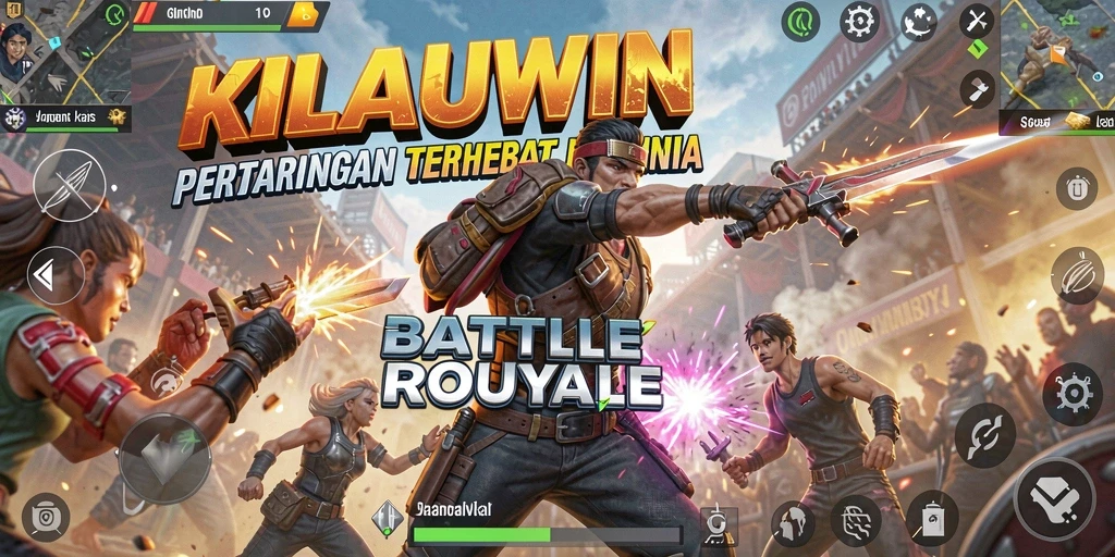 Gameplay seru KILAUWIN menampilkan pertarungan Battle Royale yang mendebarkan.