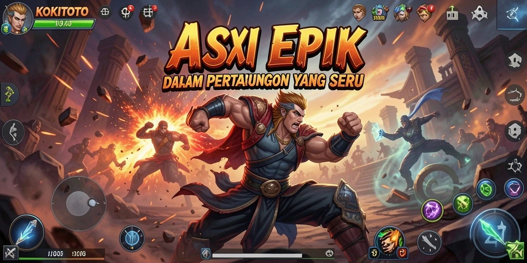 Tangkapan layar gameplay KOKITOTO yang menunjukkan aksi seru.