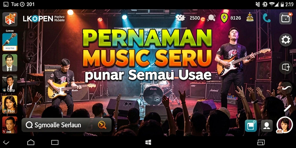Screenshot LKOPEN menampilkan pengguna menikmati gameplay musik yang interaktif.