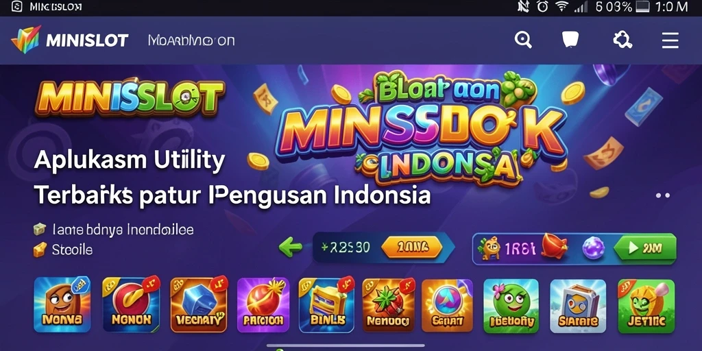 Tampilan antarmuka utama MINISLOT yang user-friendly dan fungsionalitas aplikasi.