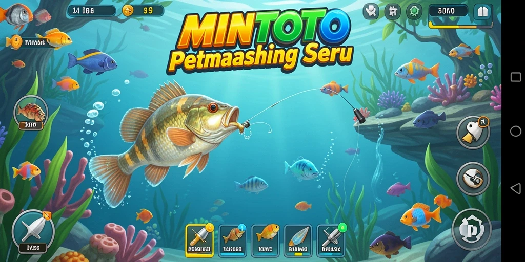Tampilan gameplay seru saat menangkap ikan di MINTOTO.