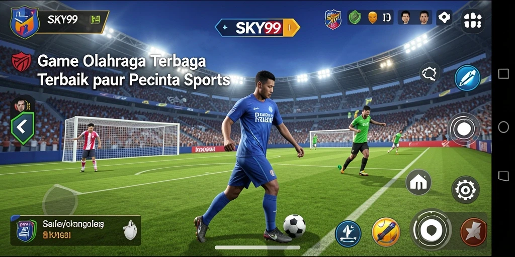 Screenshot menampilkan aksi seru dalam permainan olahraga SKY99.