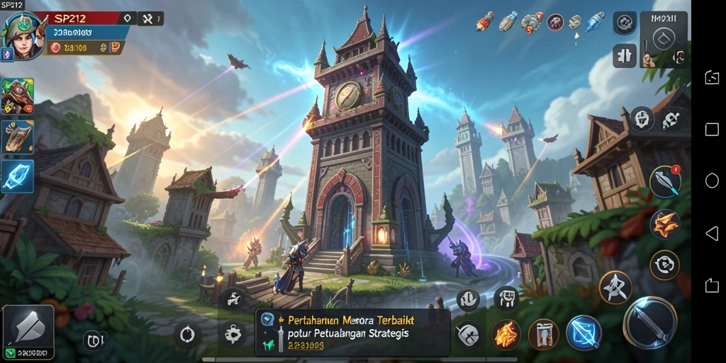 Screenshot gameplay SP212 menunjukkan aksi pertahanan yang mendebarkan.