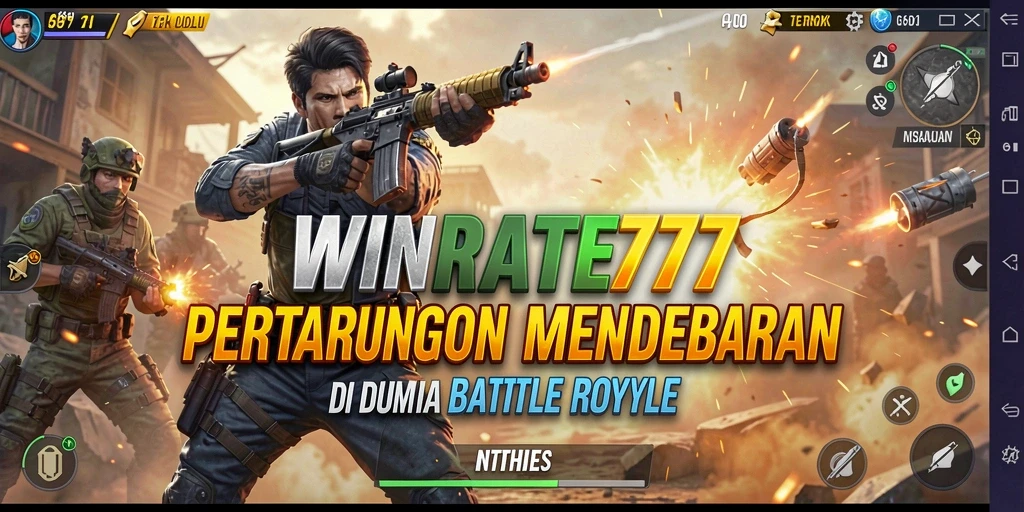 Tangkapan layar gameplay <strong>WINRATE777</strong> yang menunjukkan aksi seru Battle Royale.