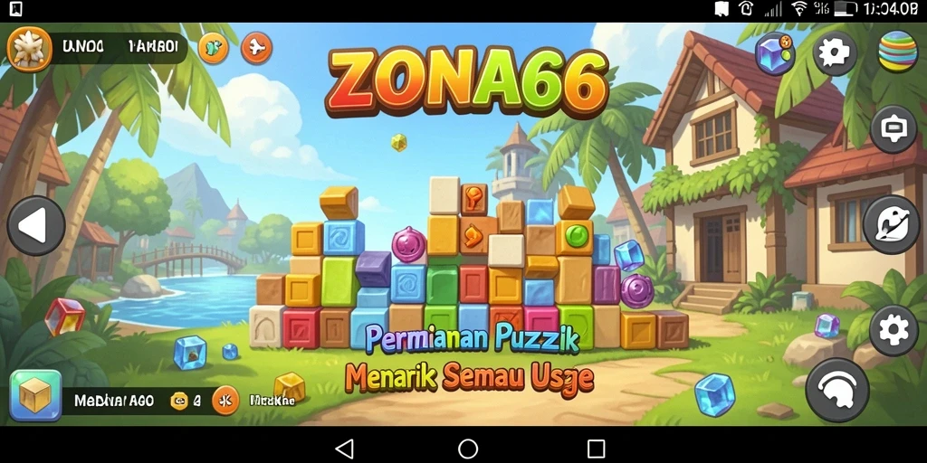 Tampilan gameplay ZONA66 yang seru dan menantang dalam puzzle.